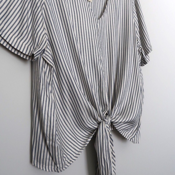 MADEWELL Novel Tie-Front Top in Stripe - Women's Size XXL - Picture 6 of 16